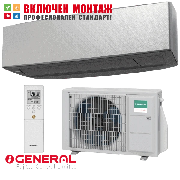 Инверторен климатик Fujitsu General ASHG12KETA-B / AOHG12KETA, 12000 BTU, клас A++