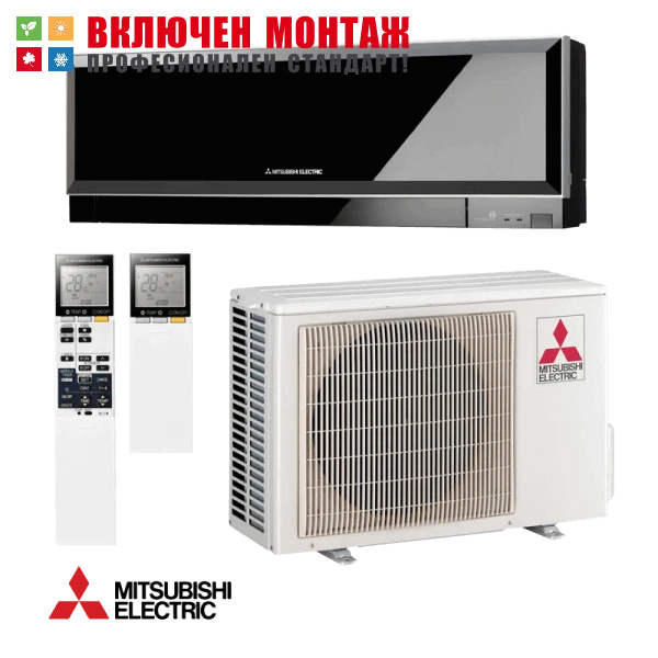 Инверторен климатик Mitsubishi Electric Kirigamine Zen MSZ-EF25VGKB / MUZ-EF25VG + WiFi, 9000 BTU, клас A+++