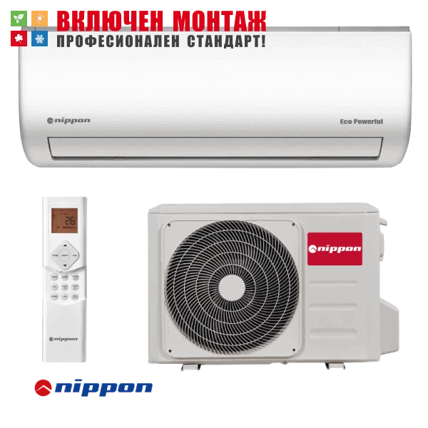 Инверторен климатик Nippon KFR24DCA Eco Powerful, 24000 BTU, клас А++