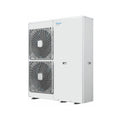 Daikin Altherma EBLQ011C3V3 heat pump for heating, cooling, and hot water, with 11 kW capacity, installed outdoors.