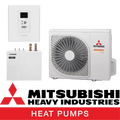 Термопомпа Mitsubishi Heavy Industries HSB60-W / FDCW60VNX-W Hydrolution, 7 kW, отопление, охлаждане и БГВ